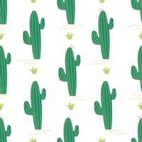 nahtlose Vektor-Kaktus-Muster. handgezeichnete Abbildung. vektor