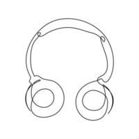 Kopfhörer-Lautsprechergerät mit durchgehender Linie vektor