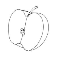 kontinuerlig linje enkel äppelfrukt vektor
