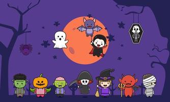Set Sammlung von Halloween-Feier Hintergrund Illustration vektor