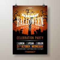 Halloween party flyer illustration