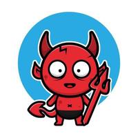 süße Baby-Teufel-Halloween-Cartoon-Figur vektor