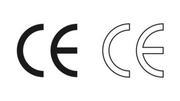 ce-Kennzeichen. ce-Symbol auf weißem Hintergrund. vektor