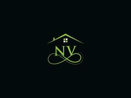 echt Nachlass nv Logo Bild, Luxus nv modern Gebäude Brief Logo vektor