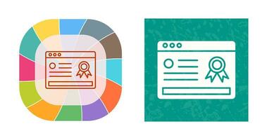 Vektorsymbol für Online-Zertifikat vektor