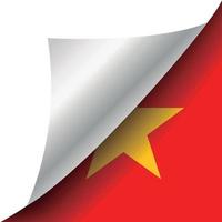 Vietnam-Flagge mit gekräuselter Ecke vektor