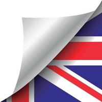 Storbritanniens flagga med böjda hörn vektor