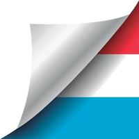 luxemburg flagge mit gewellter ecke vektor