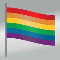 Fahnenmast LGBTQ Rechte Stolz Regenbogensymbol vektor
