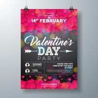 valentines day party flyer illustration vektor