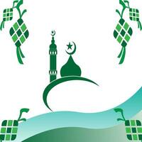 Ketupat Symbol zum aidil fitri Ramadan Symbol im eben Illustration Vektor isoliert im Weiß Hintergrund