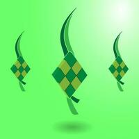 Ketupat ikon för Aidil Fitri ramadan symbol i platt illustration vektor isolerat i vit bakgrund