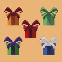 Geschenke mit Bowties-Icon-Set-Vektor-Design vektor