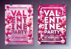 Valentines Day Party Flyer Illustration vektor