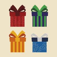 Satz von Symbolen Geschenkboxen präsentieren Überraschungsfeier vektor