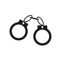 Handschellen oder Handfesseln für Kriminelle flaches Vektorsymbol