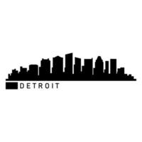 Detroit skyline illustrerad på vit bakgrund vektor