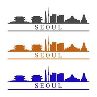 Skyline von Seoul auf weißem Hintergrund dargestellt vektor