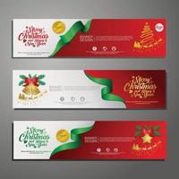 Set Template Design Frohe Weihnachten horizontale Banner vektor