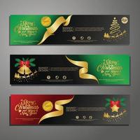 Set Template Design Frohe Weihnachten horizontale Banner vektor