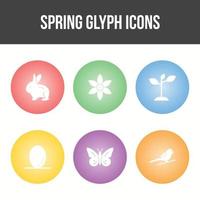 våren glyph vektor ikonuppsättning