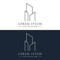 logotyp design för en modern och lyxig lägenhet byggnad eller hemvistelse. logotyp för företag, verklig egendom, hotell och arkitektur. vektor