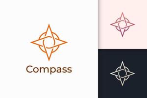 Kompass-Logo in einfacher Form für Outdoor-Business oder Community vektor