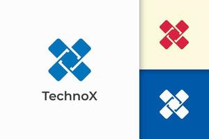 modernes buchstabe x logo für technologieunternehmen vektor
