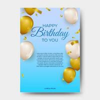 glücklich Geburtstag Hintergrund. Gruß Karte und Design Vorlage mit Ballon Dekoration vektor
