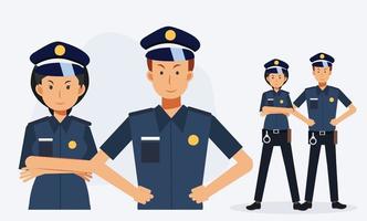 polis, manliga och kvinnliga poliser. vektor