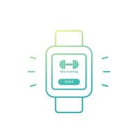 smart klocka med fitnessapp, ui -design på vitt vektor