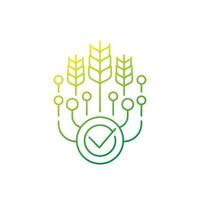 Smart Farming-Symbol, Linienvektor vektor