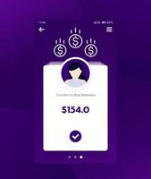 Banking, Finanz-App, mobiles UI-Design vektor