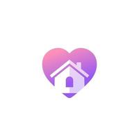 Zuhause mit Herz-Logo-Design, Vektor