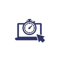 Timer, Countdown-Symbol mit Laptop vektor