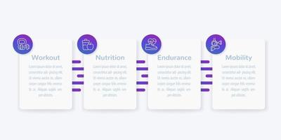 infographics, banner design med linje fitness ikoner, vektor