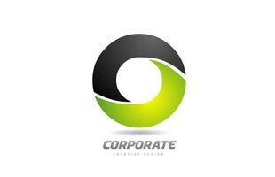Schwarz-Grün-Logo-Buchstabe o Alphabet-Design-Symbol für Unternehmen vektor