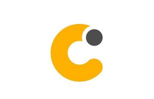 Buchstabe c Logo Alphabet Design Icon für Business gelb grau vektor