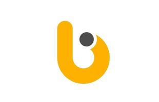 bokstaven b logotyp alfabetet designikon för företag gulgrå vektor