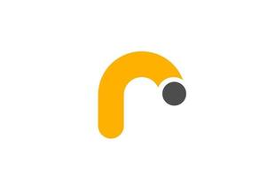 bokstaven r logotyp alfabetet designikon för företag gulgrå vektor