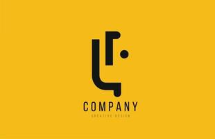 l gul svart alfabetbokstav för företagslogotypikondesign vektor
