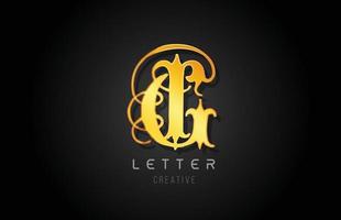 g guld gyllene bokstav alfabetisk design för logotyp företagsikon vektor