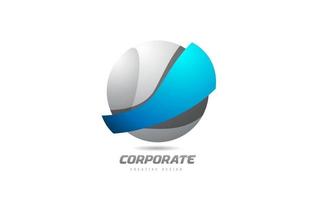 gråblå 3d sfär företagens kreativa logotypikondesign vektor
