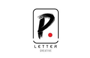 bokstav alfabetet p grunge grungy penseldesign för logotyp företagsikon vektor