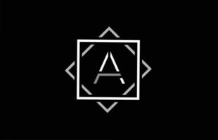 design av bokstaven a i vit fyrkantig ikon för företagets logotypdesign vektor