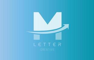 m Alphabet Buchstabenlogo in blau-weißer Farbe für Icon-Design-Vorlage vektor