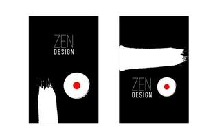 Zen-Design-Tintenpinsel für Flyer-Broschüren-Poster oder Cover-Layout vektor