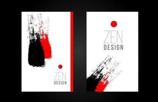 Zen-Design-Tintenpinsel für Flyer-Broschüren-Poster oder Cover-Layout vektor