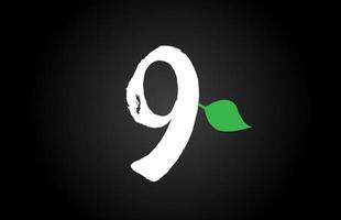 Grunge Nummer grünes Blatt Logo Icon Design für das Firmengeschäft vektor