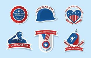 usa veterans day sticker set vektor